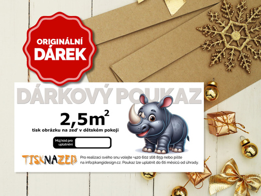 Tisk na zeď v dětském pokoji 2,5 m2